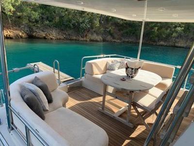 Deck of Atil, a Tuzla Yachts Tuzla yacht at Fethiye, Turkey
