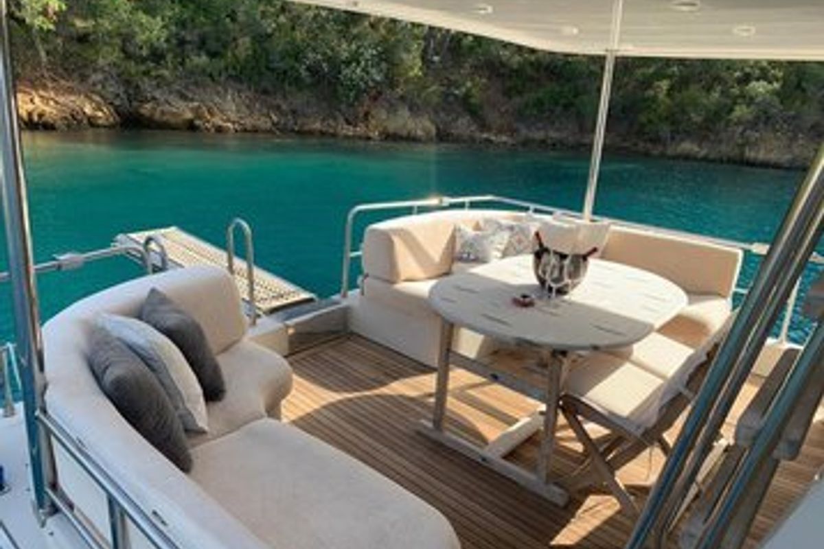 Deck of Atil, a Tuzla Yachts Tuzla yacht at Fethiye, Turkey