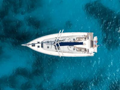 Exterior view of Moorings 41.3 Exclusive, a Dufour 41 sailboat at Road Town, British Virgin Islands