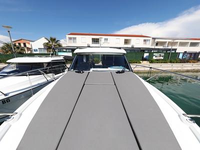 Deck of Lolo, a Beneteau Antares 9 OB motorboat at Pirovac, Croatia