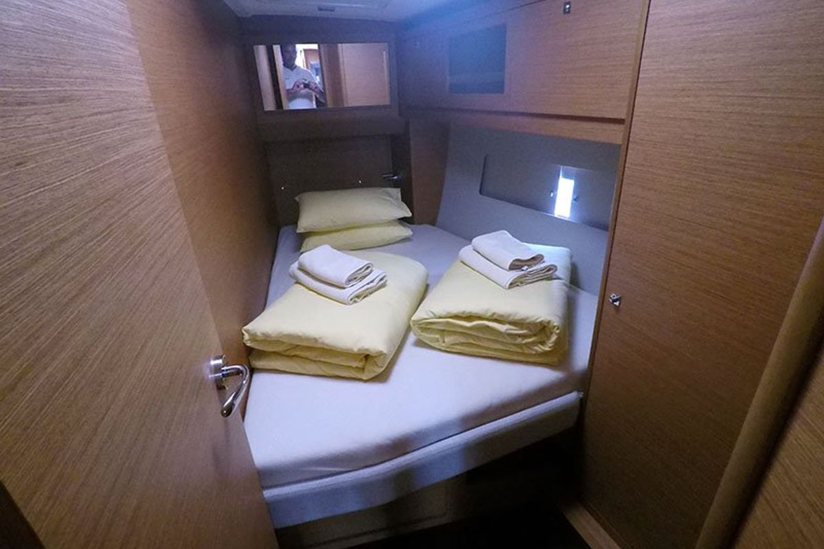 Cabin on Ljubov, a Dufour 470 sailboat at Grad Šibenik, Croatia