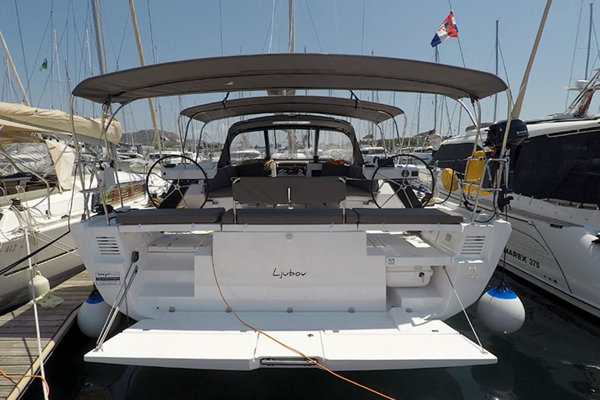 Ljubov, a Dufour 470 sailboat at Grad Šibenik, Croatia