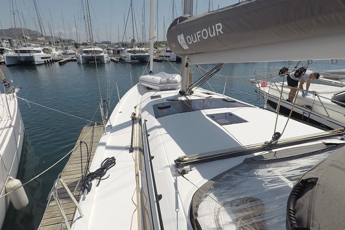 Ljubov, a Dufour 470 sailboat at Grad Šibenik, Croatia
