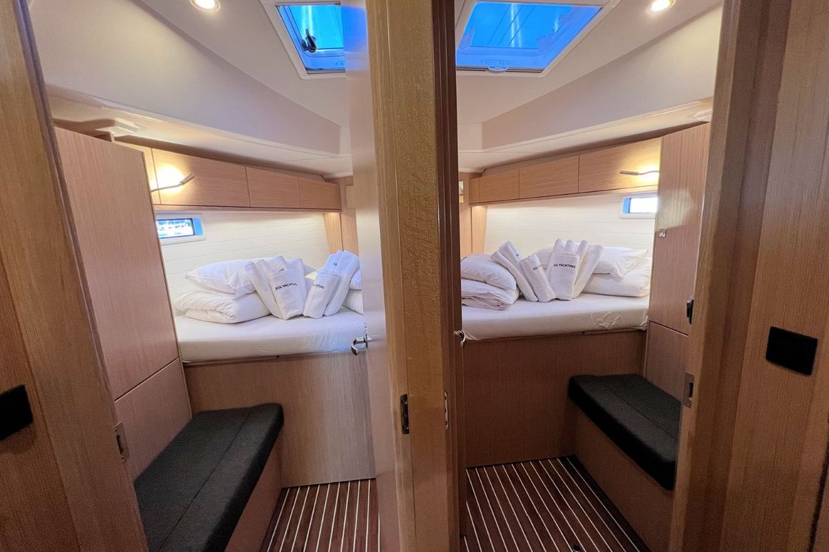 Cabin on Noelle, a Bavaria Cruiser 46 sailboat at Grad Pula, Croatia
