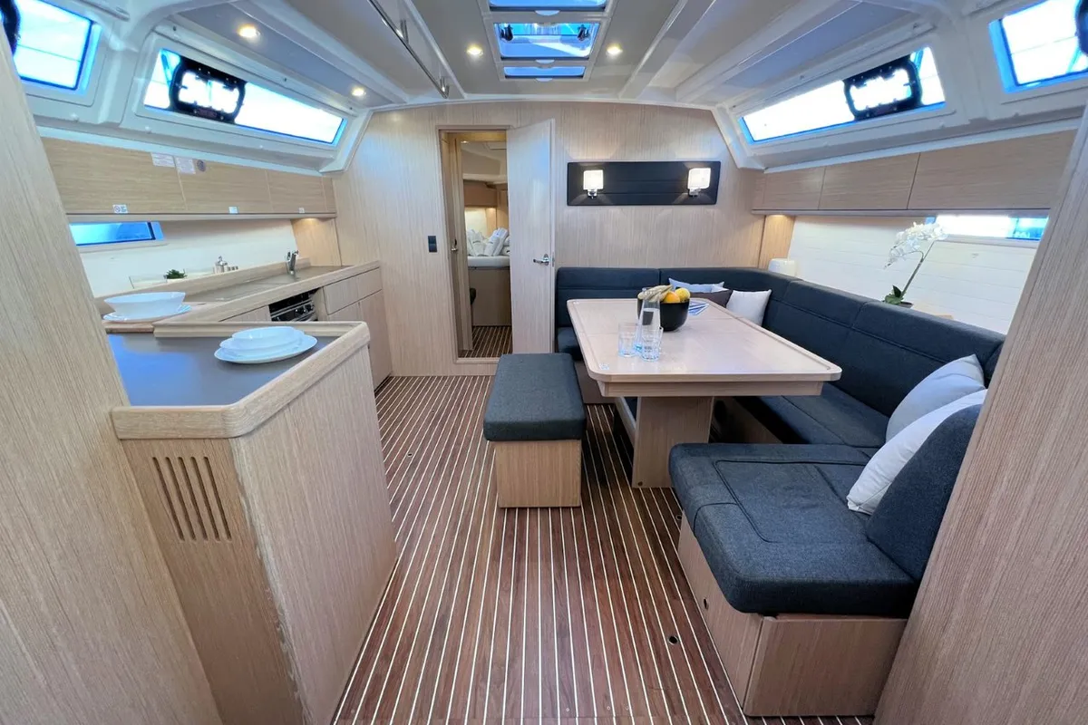 Salon of Noelle, a Bavaria Cruiser 46 sailboat at Grad Pula, Croatia