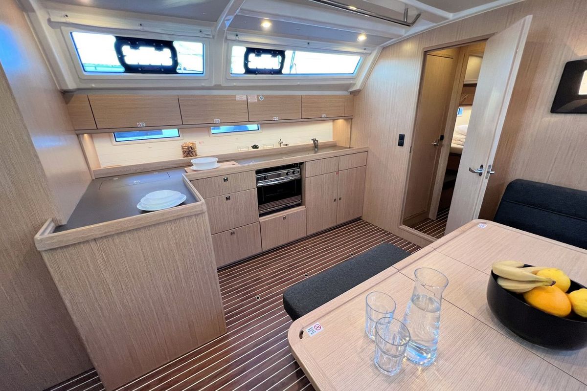 Galley of Noelle, a Bavaria Cruiser 46 sailboat at Grad Pula, Croatia