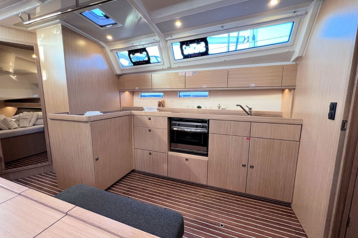 Galley of Noelle, a Bavaria Cruiser 46 sailboat at Grad Pula, Croatia