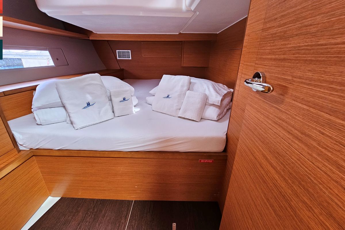 Cabin on Sonata, a Dufour 470 sailboat at Općina Rogoznica, Croatia