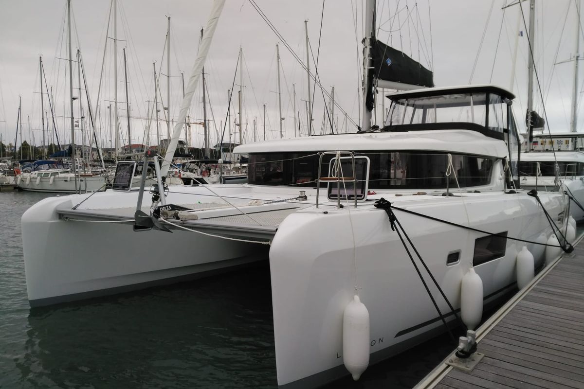 Exterior view of Le Gaspésien, a Lagoon 42 catamaran at Alameda, United States
