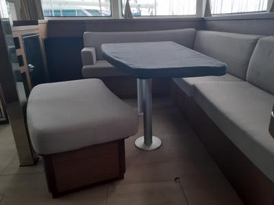 Salon of Le Gaspésien, a Lagoon 42 catamaran at Alameda, United States