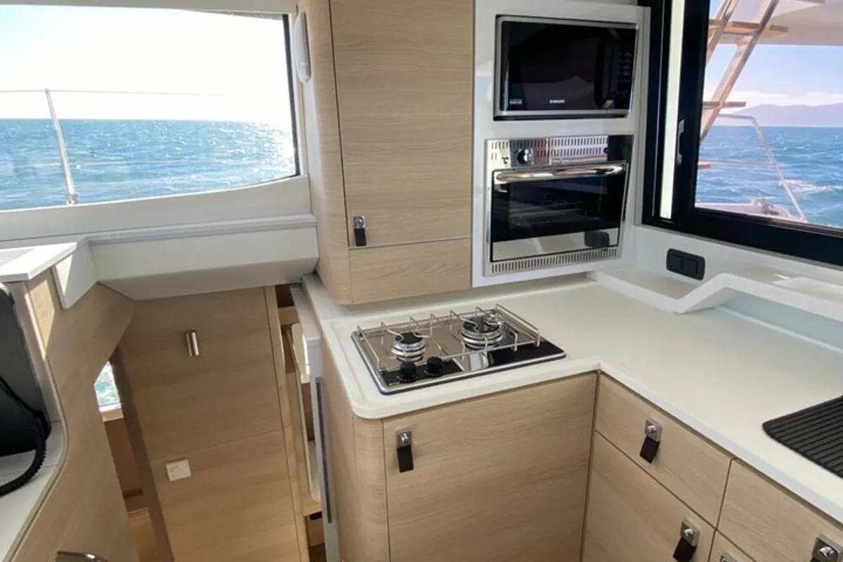 Galley of Freya II, a Aventura Catamarans Aventura 37 catamaran at Pirovac, Croatia