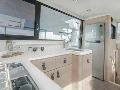 Galley of Freya II, a Aventura Catamarans Aventura 37 catamaran at Pirovac, Croatia