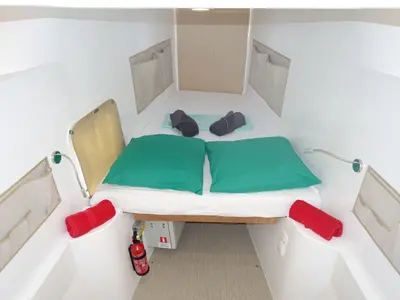 Cabin on Alneelam, a NEEL 43 sailboat at Alameda, United States