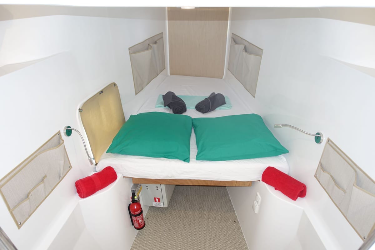 Cabin on Alneelam, a NEEL 43 sailboat at Alameda, United States