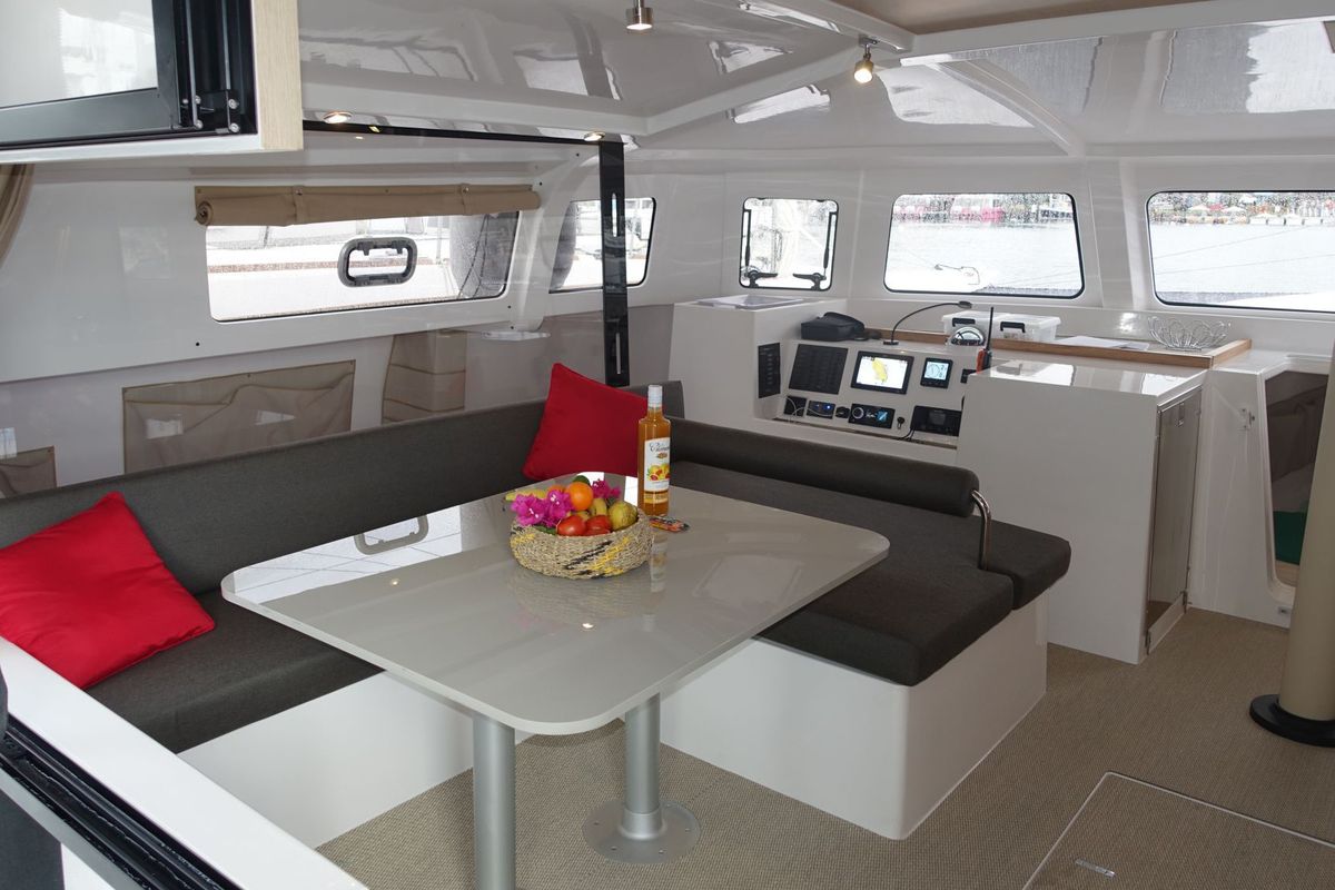 Salon of Alneelam, a NEEL 43 sailboat at Alameda, United States