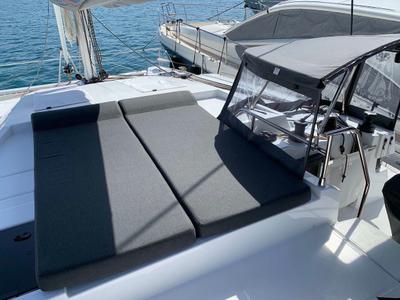 Salon of Lazuli, a Fountaine Pajot Elba 45 catamaran at Athens, Greece