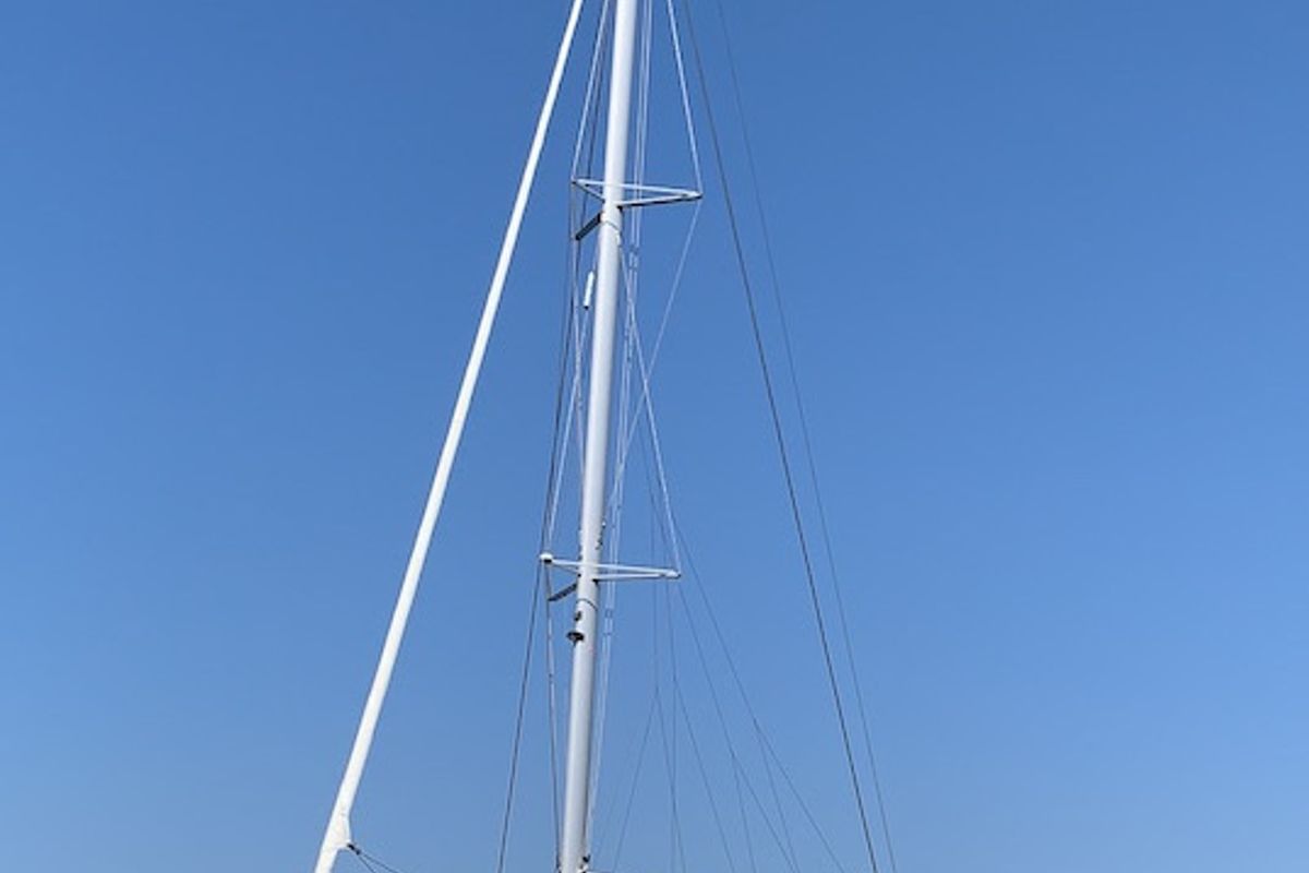 Exterior view of Lazuli, a Fountaine Pajot Elba 45 catamaran at Athens, Greece