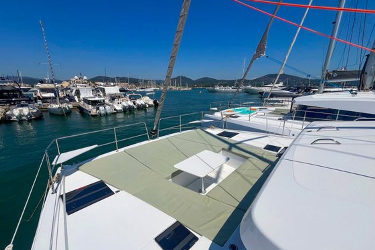 Deck of Hope, a Bali Catsmart catamaran at Hyères, France