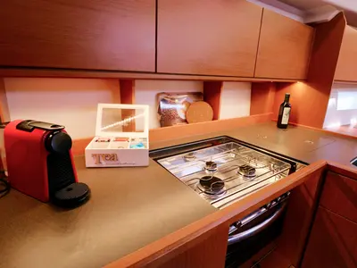 Galley of Size Matters, a Bavaria C50 Holiday sailboat at Grad Kaštela, Croatia