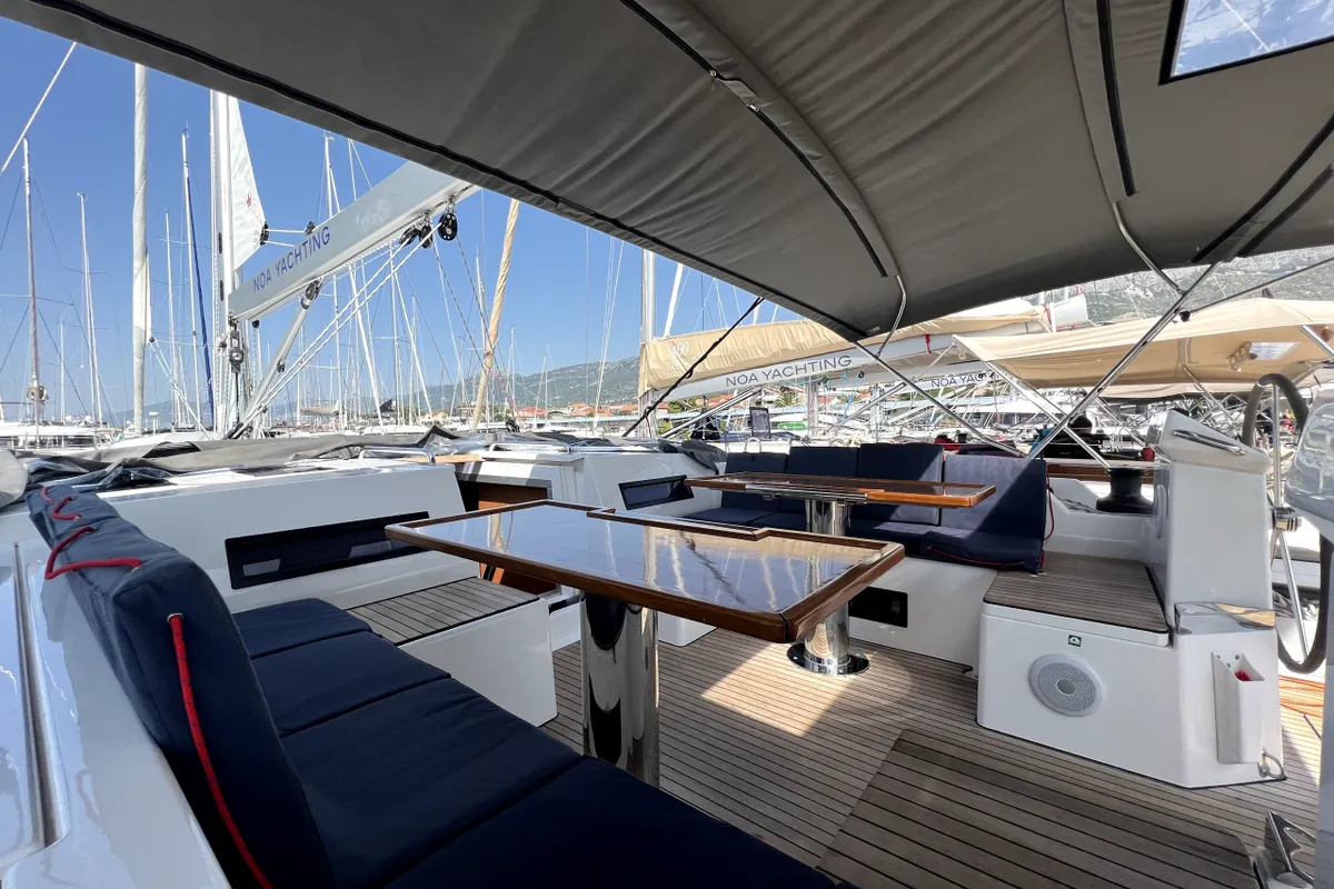 Deck of Size Matters, a Bavaria C50 Holiday sailboat at Grad Kaštela, Croatia