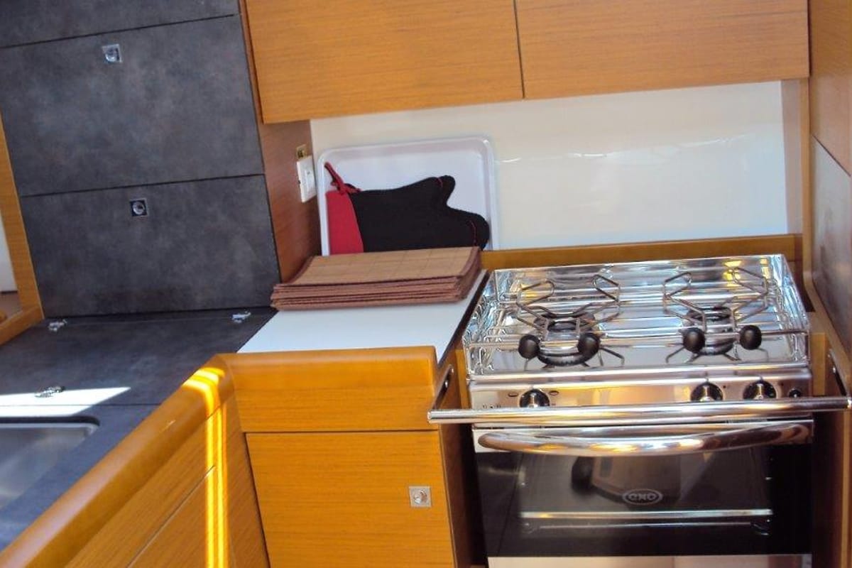Galley of Gemma, a Jeanneau Sun Odyssey 349 sailboat at Grad Pula, Croatia