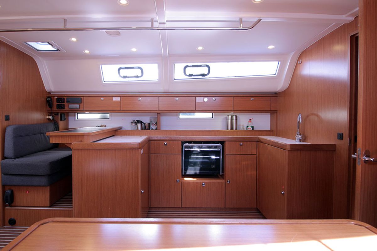 Galley of Firewall, a Bavaria Cruiser 51 sailboat at Llucmajor, Spain