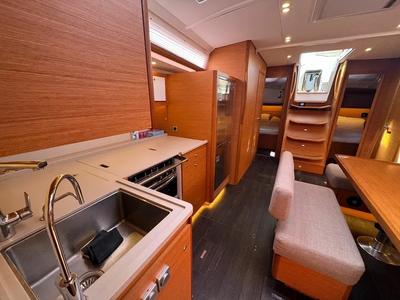 Galley of Scrusciu du Mari, a Dufour 470 sailboat at Procida, Italy