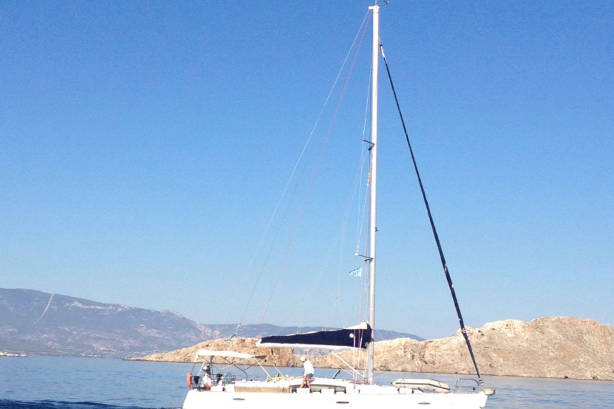 Exterior view of Gilda, a Beneteau Oceanis 43 sailboat at Athens, Greece