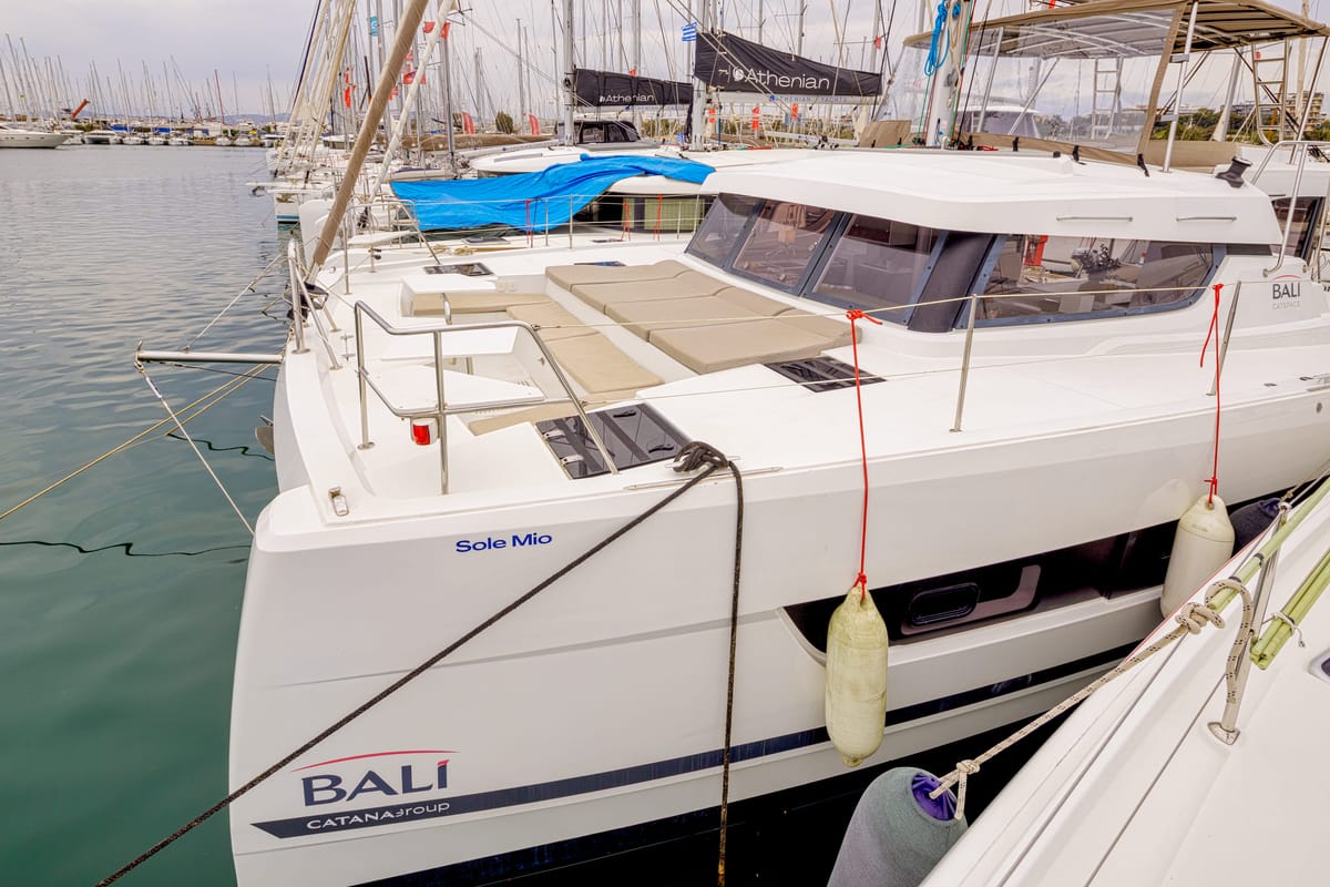 Sole Mio, a Bali Catspace catamaran at Municipal Unit of Nea Peramos, Greece