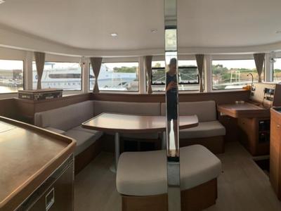Salon of Mio, a Lagoon 42 catamaran at Municipal Unit of Lefkada, Greece