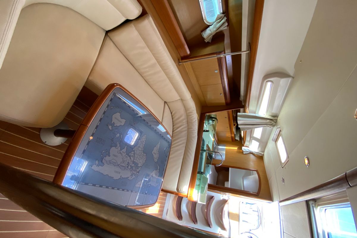 Salon of Imagine, a Jeanneau Sun Odyssey 42 i sailboat at Kos, Greece