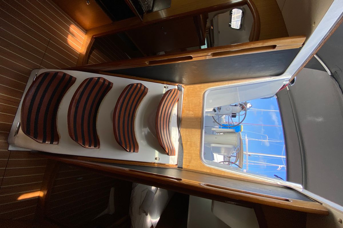 Cabin on Imagine, a Jeanneau Sun Odyssey 42 i sailboat at Kos, Greece
