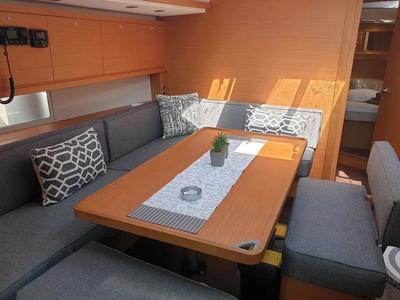 Salon of Emphasis, a Dufour 470 sailboat at Municipal Unit of Lefkada, Greece