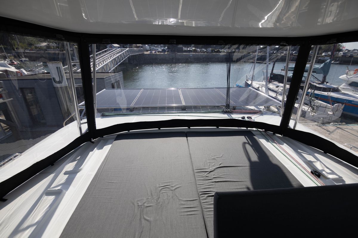 Deck of Bula, a Lagoon 46 catamaran at Le Gosier, France