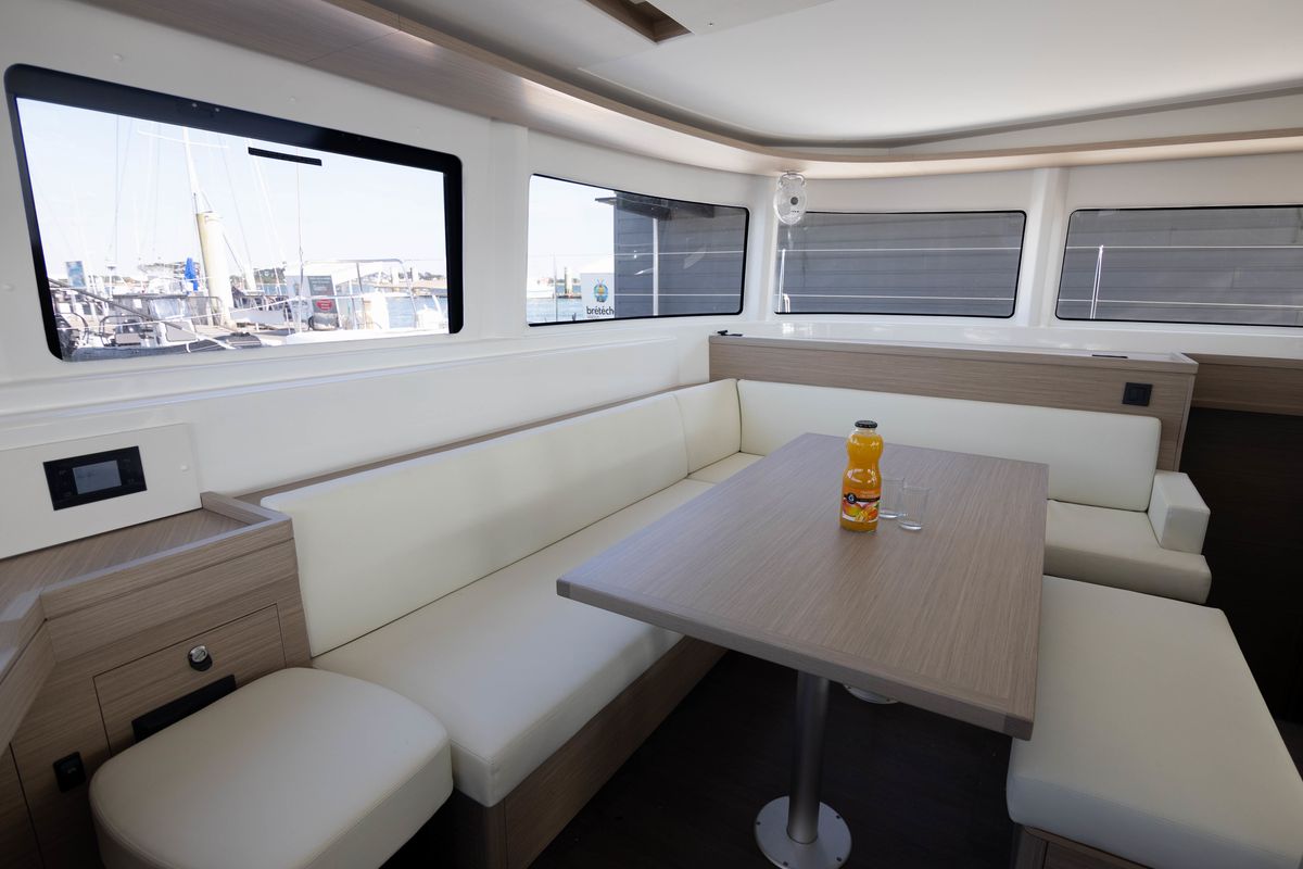 Salon of Bula, a Lagoon 46 catamaran at Le Gosier, France