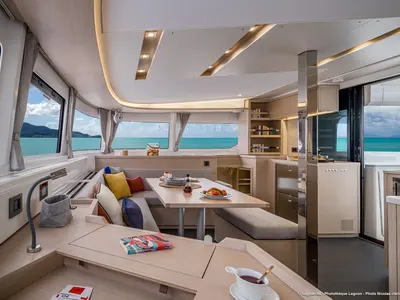 Salon of Pepe, a Lagoon 46 catamaran at Grad Trogir, Croatia