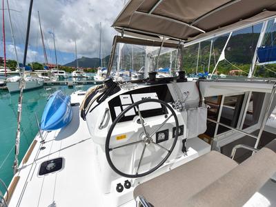 Cockpit of Emilio, a Lagoon 400 S2 catamaran at Baan Salak Phet, Thailand