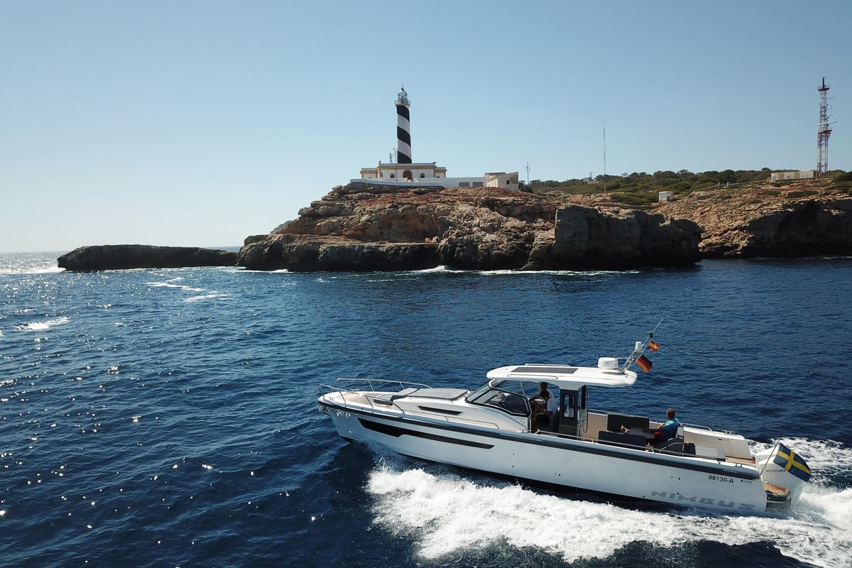 Exterior view of Ruddy, a Nimbus Tender T11 motorboat at Pirovac, Croatia