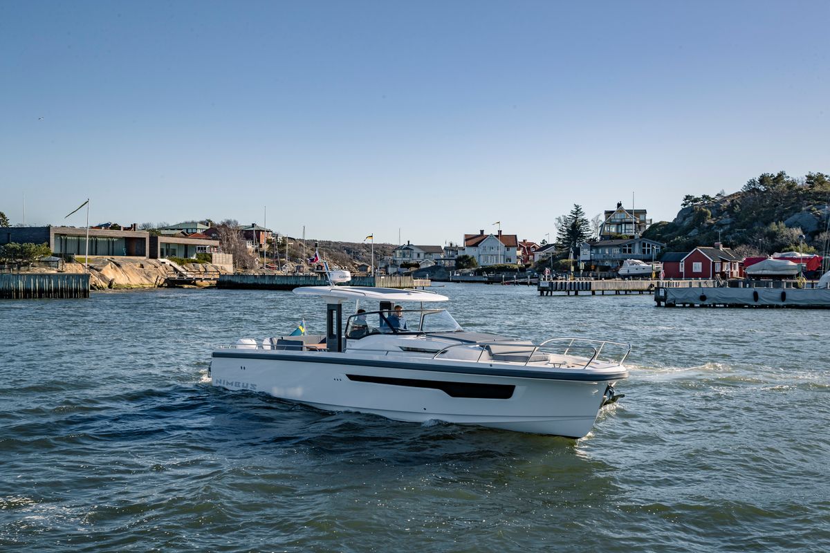 Exterior view of Ruddy, a Nimbus Tender T11 motorboat at Pirovac, Croatia