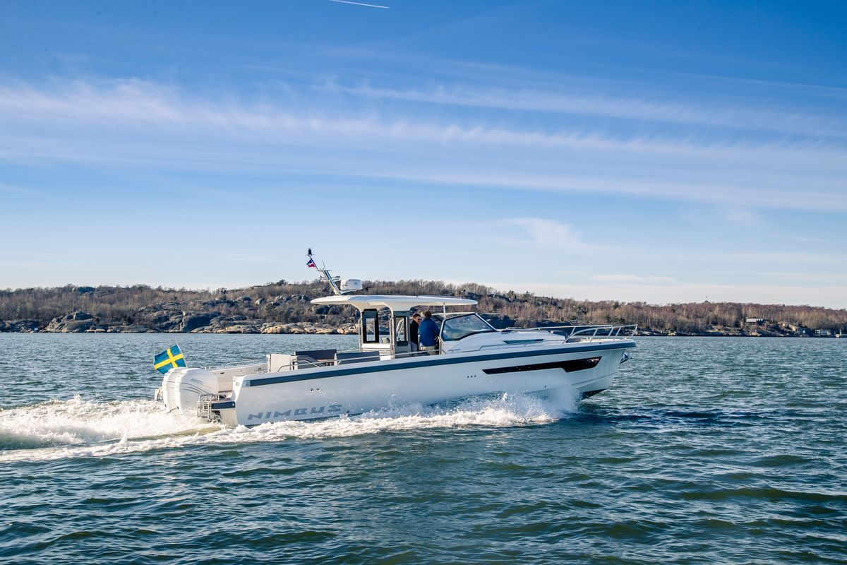 Exterior view of Ruddy, a Nimbus Tender T11 motorboat at Pirovac, Croatia