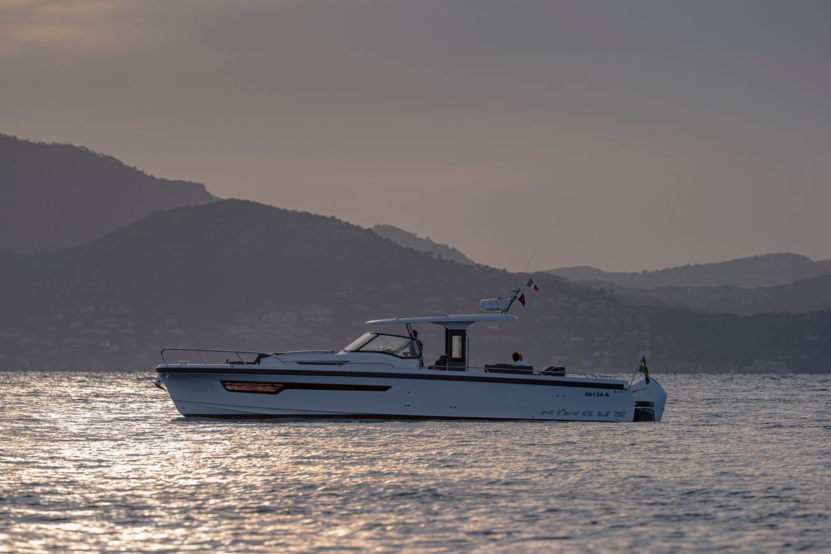 Exterior view of Ruddy, a Nimbus Tender T11 motorboat at Pirovac, Croatia