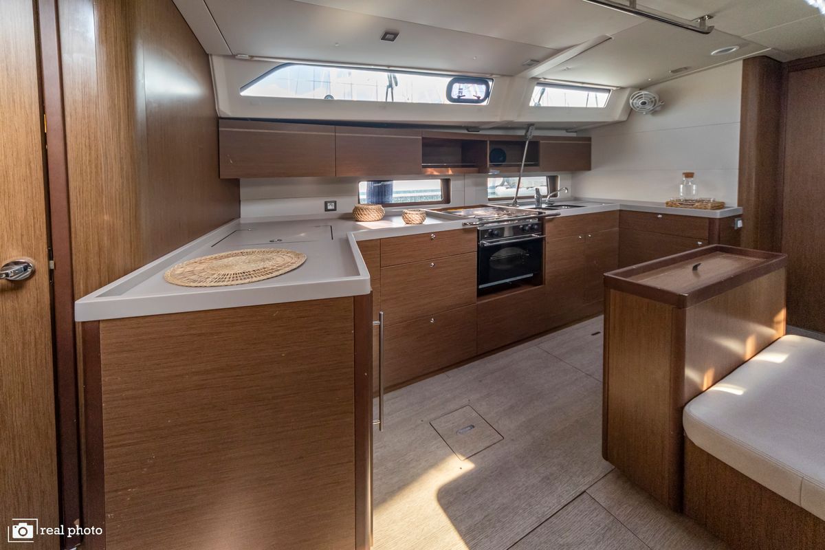 Galley of Emma, a Beneteau Oceanis 46.1 sailboat at Puntone di Scarlino, Italy