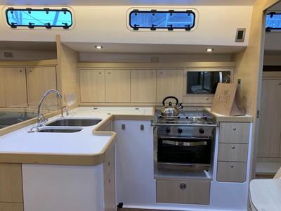 Galley of Infinity II, a Delta 41 sailboat at Paraty, Brazil