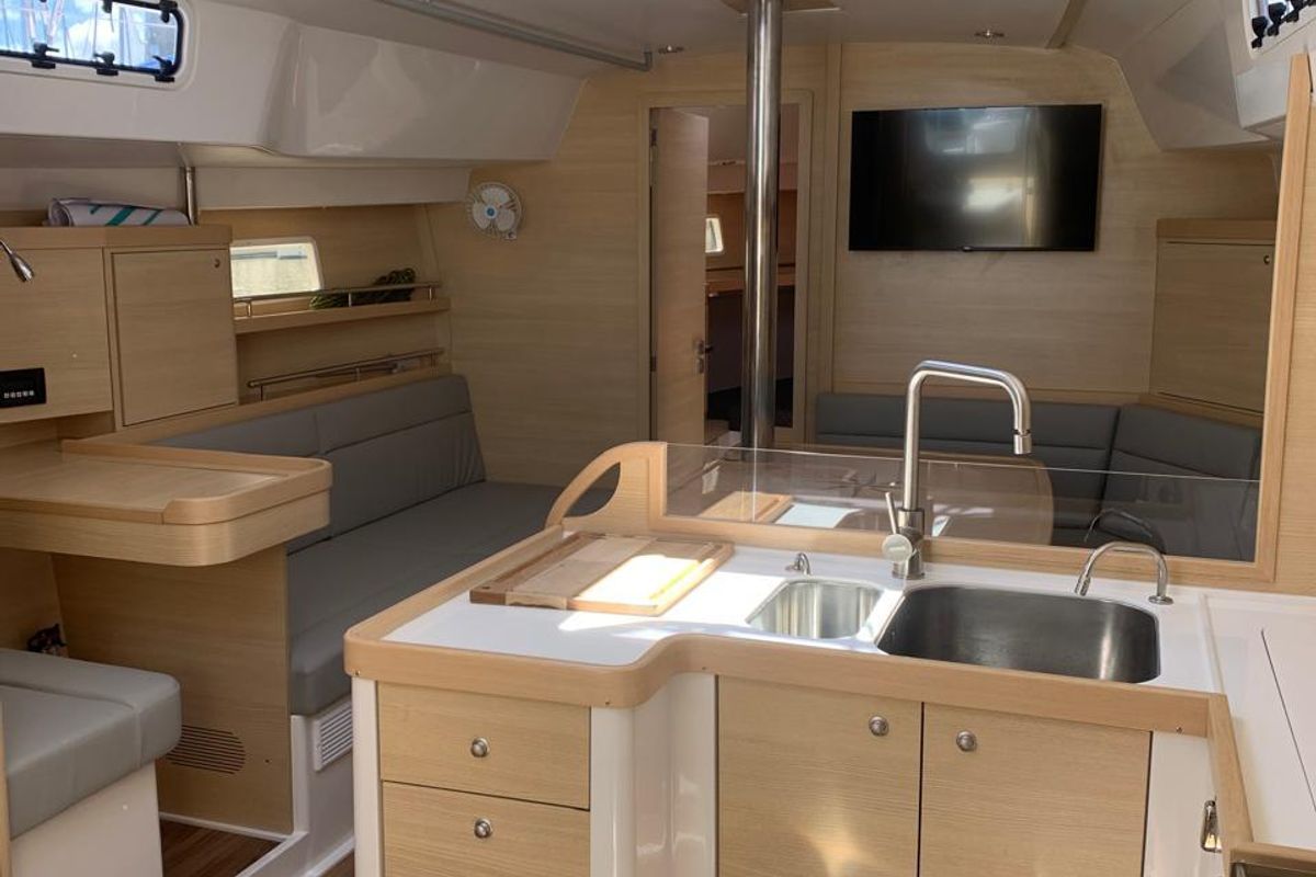 Galley of Infinity II, a Delta 41 sailboat at Paraty, Brazil