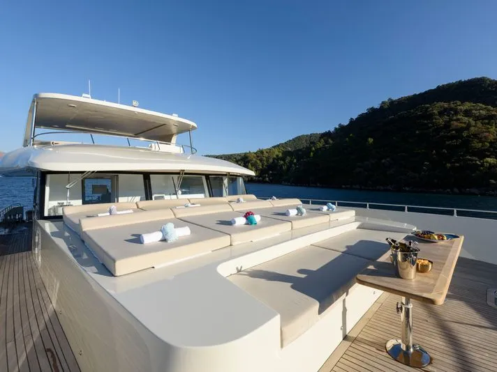 Deck of TanWay, a Gulet Motoryacht yacht at Marmaris, Turkey