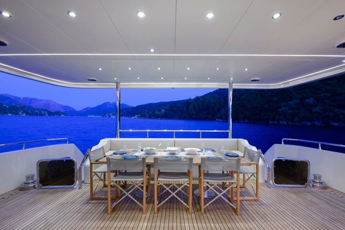 Deck of TanWay, a Gulet Motoryacht yacht at Marmaris, Turkey