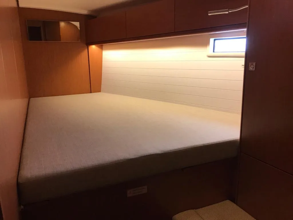 Cabin on Sea Wonder, a Bavaria Cruiser 46 sailboat at Gouvia, Greece