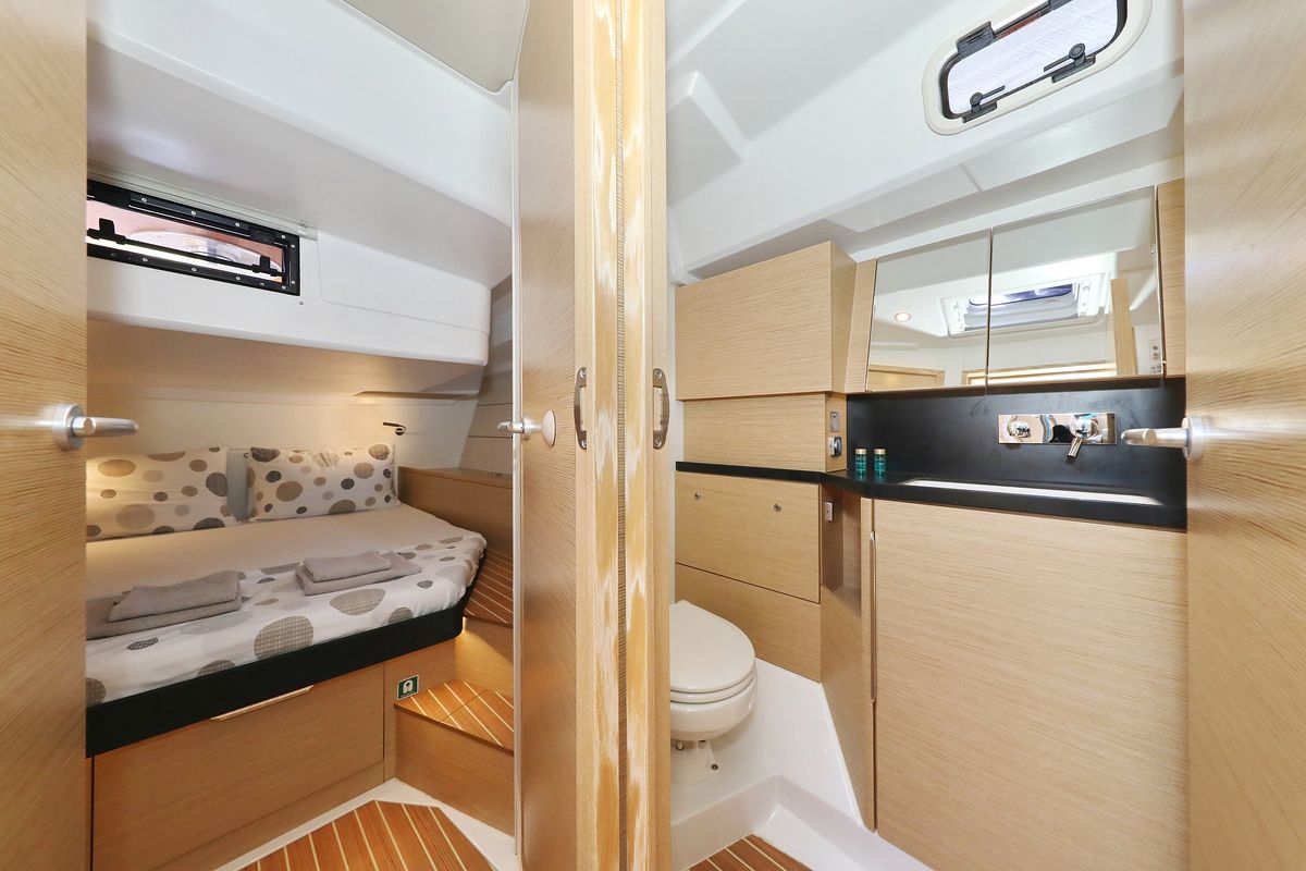 Cabin on Salacia, a Hanse Yachts Hanse 460 sailboat at Grad Šibenik, Croatia