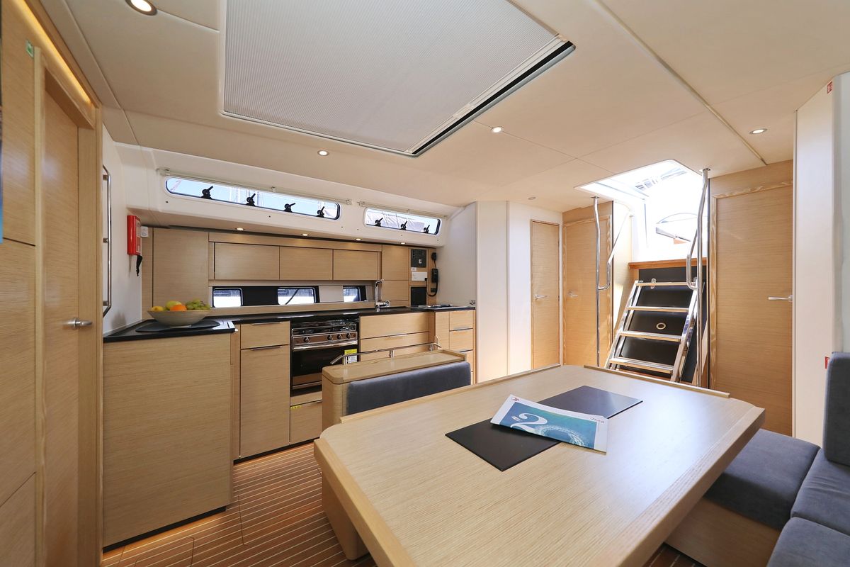 Salon of Salacia, a Hanse Yachts Hanse 460 sailboat at Grad Šibenik, Croatia