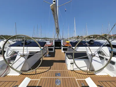 Cockpit of Salacia, a Hanse Yachts Hanse 460 sailboat at Grad Šibenik, Croatia